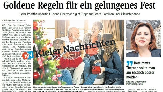 Kieler Nachrichten: Gelassen durch die Feiertage: Tipps aus Kiel